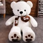 White Stuffed Teddy Bear Plush Toy - I Love You