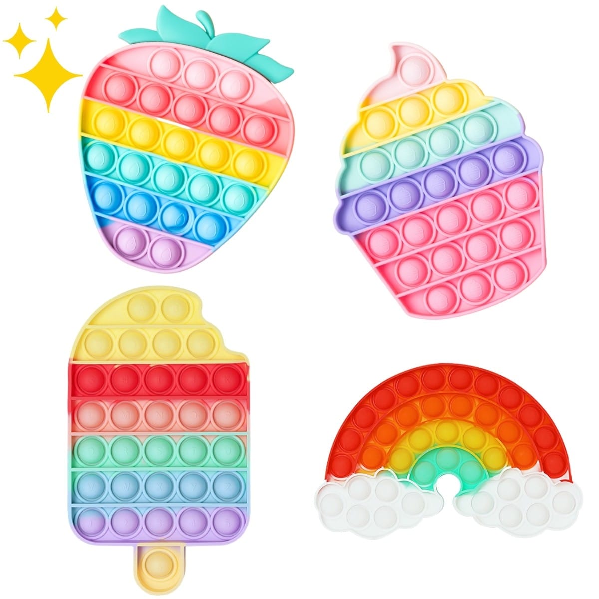 Rainbow Pop it Fidget - Push Pop Bubble Fidget Toy