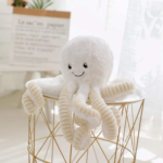 White Baby Octopus Plush - Stuffed Octopus